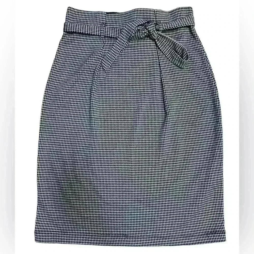 NWT | Women’s Max Edition Long Fitted Pencil Skirt | Black Houndstooth | Size S - Picture 1 of 7